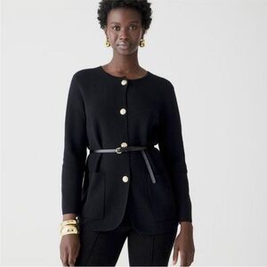 J.Crew Giselle Collarless Sweater Blazer, Black, XL